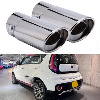 For KIA Soul 2013-2020 Chrome Car Stainless Rear Exhaust Pipe Tail Muffler Tip - Imagem 1 de 4