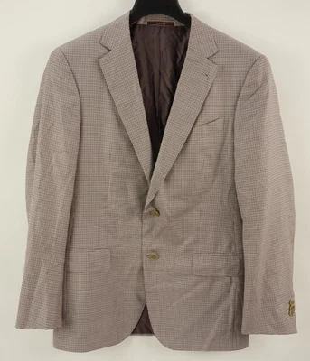 Ermenegildo Zegna Mila Trofeo 600 Wool Silk Jersey Suit Jacket 40R Houndstooth - Image 1 of 4