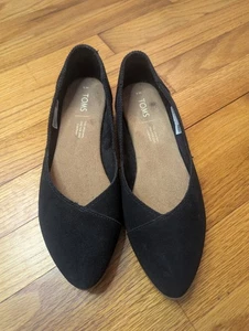 Women's Toms Julie Flat Size 8 Black Suede - Picture 1 of 4