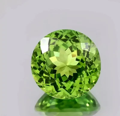 Natural Peridot 8.50 Ct Certified Loose Gemstone Round Cut On eBay - Image 1 of 4