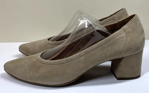 Paul Green Yvette Super Soft Beige Nubuck Pumps Block Heel Size 7* Runs Large - Picture 1 of 11