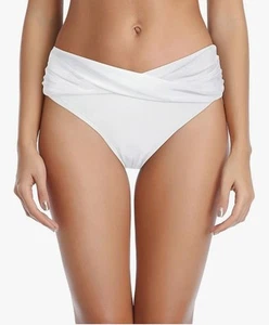 Tempt Me Twist Bikini Bottom Moderate High Cut Bathing Suit Bottoms Ruched XL - Bild 1 von 8