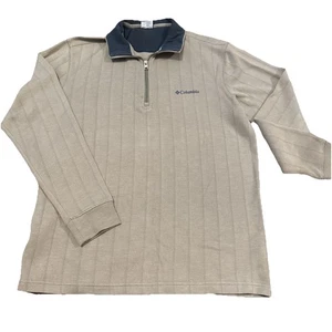 Columbia Herren hellbraun 1/4 Zip Pullover Sweater Langarm Größe Large - Bild 1 von 3
