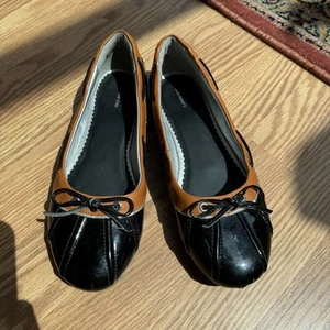 Lands End Rain Slickers Slip On Flats Black Brown Waterproof 5 (Fits Like A 6) - Picture 1 of 5