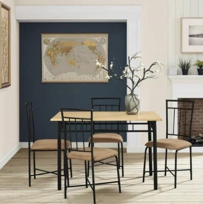 Mainstays Louise Traditional 5-Piece Wood & Metal Dining Set, Deep Walnut - Image 1 of 3