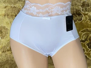 Rene Rofe Y2K Weiß High Waist Slip Spitze Taille S Nylon Bikini Höschen Unterwäsche - Bild 1 von 8