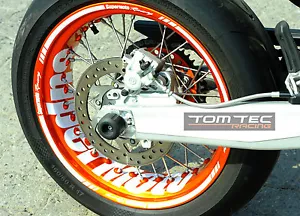 Felgenaufkleber Supermoto Radsatz Felgen KTM EXC 300 450 500 SX-F SMC-R 690 LC4 - Picture 1 of 12
