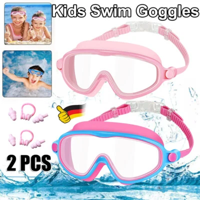 2x Taucherbrille Kinder Schwimmbrille Anti-Beschlag UV-Schutz 180° Schwimmmaske - Bild 1 von 4