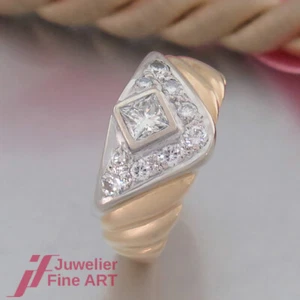 Diamant - Ring - mit 10 Diamanten ges. ca. 0,65ct- 18K/750 Gelbgold/Weißgold - Bild 1 von 7