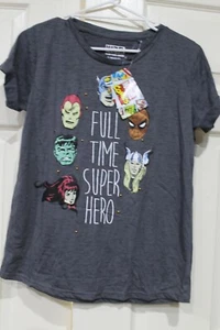 NEW MARVEL COMICS WONDER WOMAN IRON MAN HULK GREY TOP TSHIRT SIZE SMALL - Bild 1 von 2