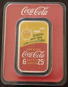 Coca-Cola® 1 oz Silver Summer Fun Colorized Bar (in TEP) - Picture 1 of 4