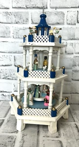 4 Etagen Holz Pyramide Karussell Engel Krippe Weihnachten Stufenkrippe Weihnachten - Bild 1 von 19
