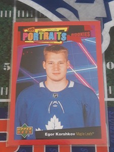 2020-21 Upper Deck UD Portraits Rookies Red Egor Korshkov #P-61 Rookie RC