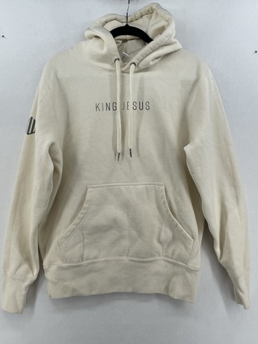 OFF WHITE Felpa con cappuccio Kingdom & Will Jesus Loves You King Jesus MED Christian Cream
