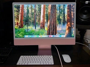2021 Apple iMac 24" M1 Chip 16GB RAM 1TB SSD 8-Core GPU (A2438) - Pink - Picture 1 of 11