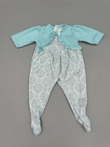 Madam Alexander Middleton Doll Teal White Floral Pajamas One Piece READ - Picture 1 of 7