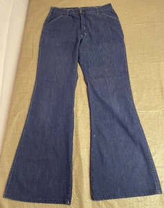Vintage 70’s Bell Bottoms Blue Denim Jeans - Picture 1 of 10