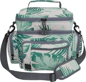 KOOZIE Dual Compartment Insulated Cooler Lunch Bag-Large Double Decker-Tropical - Picture 1 of 8