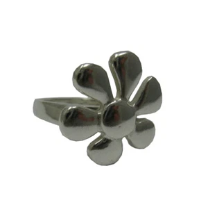 Genuine Sterling Silver Ring Flower Solid Hallmarked 925 Handmade - Picture 1 of 6