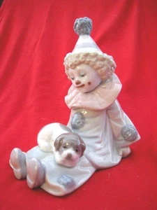 LLADRO PIERROT WITH PUPPY FIGURINE CLOWN #5277 SIGNED 1985 WITH BOX  - Picture 1 of 10