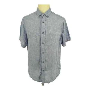 NWOT REPORT COLLECTION HERITAGE Linen Short Sleeve Chambray Button-Up Shirt- XL- - Picture 1 of 10