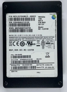 Samsung PM1633a SAS SSD 3,84 To (~4 To) Netapp évalué 1DWPD 100 % santé - Photo 1/5