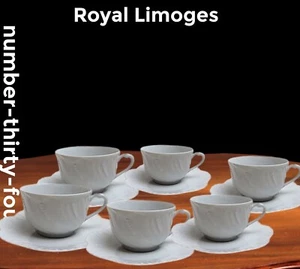 Tazas y platillos Royal Limoges Ocean Blanc Collection X 6 en muy buena condición 🩷 - Imagen 1 de 3