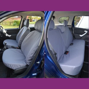 Fundas de asiento grises delanteras y traseras impermeables a medida para Dacia Duster 2013-2018 - Imagen 1 de 3