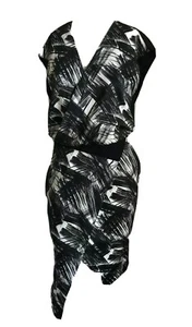 COUNTRY ROAD Black & White Dress Boho Chic Size 6 CR Pockets Corporate Party - Picture 1 of 11