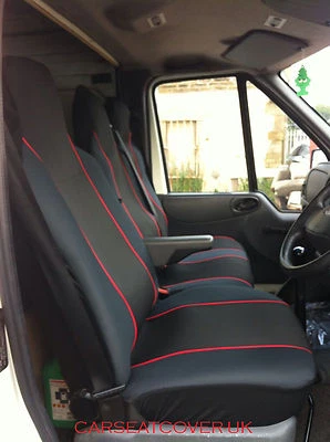 LDV Convoy (96-05) HEAVY Duty RED Trim VAN Seat COVERS - Single + Double - Image 1 of 2