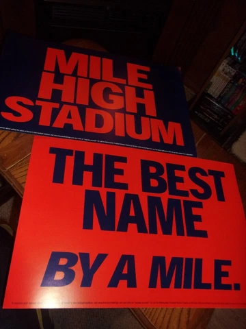 MILE HIGH STADIUM 11 X 17 PLACARD STADIUM REMAMING POSTER promo Cover