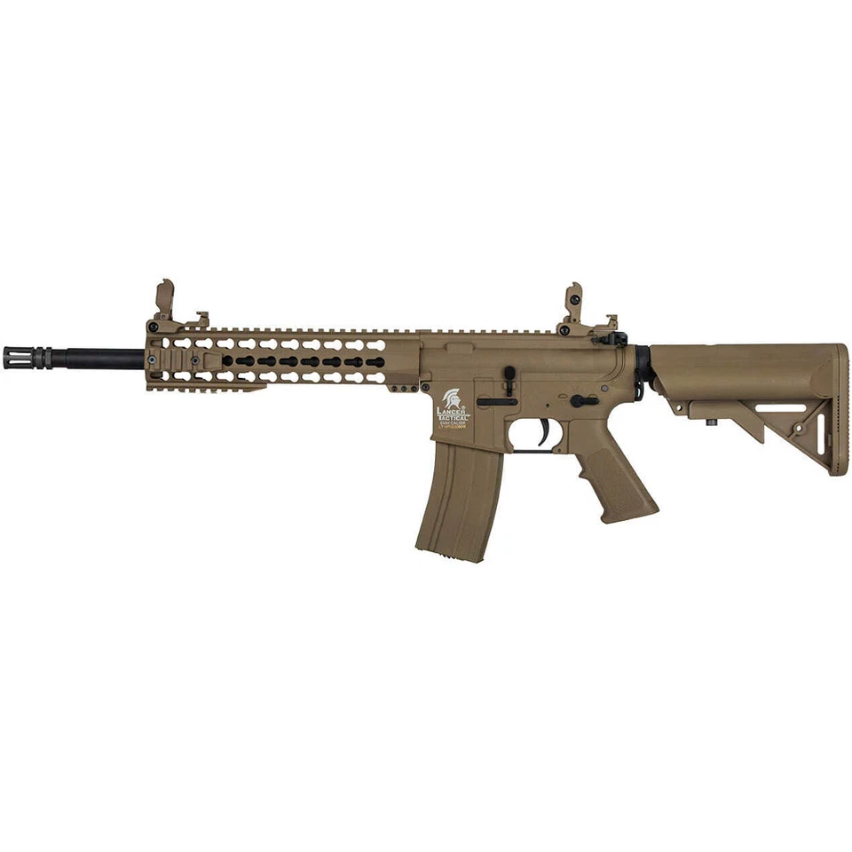 Lancer Tactical Gen 2 Keymod M4 400 FPS Black AEG Electric Airsoft Rifle Tan
