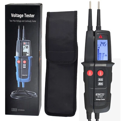 Spannungsprüfer 2 polig 12-1000V AC/DC Phasenprüfer Drehfeldrichtung FI-Schalter - Bild 1 von 4