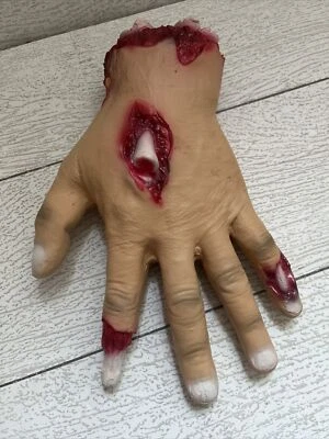 Halloween Haunted House Horror Prop Soft plastic severed mutilated Hand Gory - Image 1 of 4