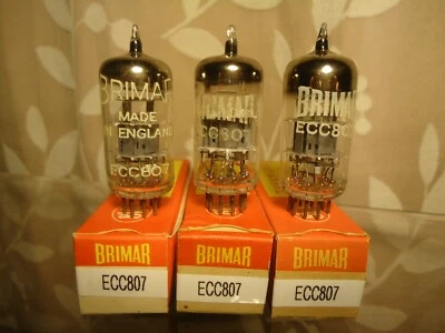 BRIMAR ECC807 - UNO - RARO BRITÁNICO NUEVO EN CAJA DE COLECCIÓN NUEVO ANTIGUO STOCK TUBO DE VÁLVULA Foto 1 de 4