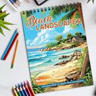 Beach Landscapes Spiral Bound Coloring Book, Beautiful Beach Scenes forRelaxing