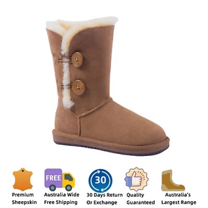 UGG Premium 2 Button Boot Women Classic Australia Sheepskin Wool Water Resistant - Picture 1 of 8