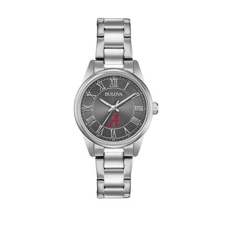 Women's Alabama Crimson Tide Bama Bulova Watch Black/Silver Watch Cover