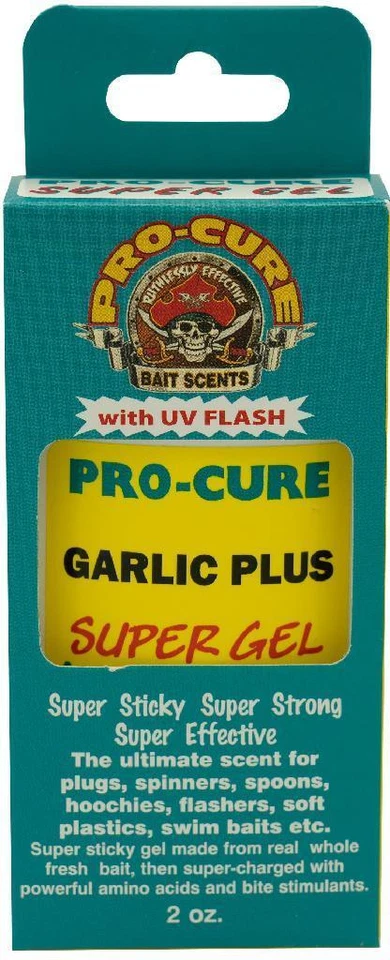 Pro-Cure Super Sticky Gel 2 oz Garlic Plus Fishing Scent Attractant w/UV Flash - Image 1 of 1