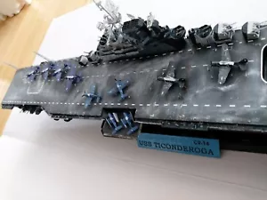 Trumpeter 05609 USS CV-14 Ticonderoga -1:350,gebaut & gealtert mit vielen Extras - Bild 1 von 5