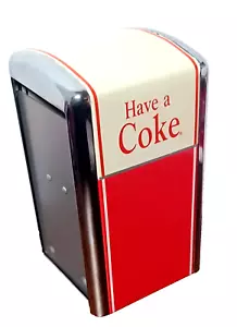 Porta tovagliolo in metallo Coca-Cola HAVE A COKE dispenser vintage 1992 ottime condizioni - Foto 1 di 4