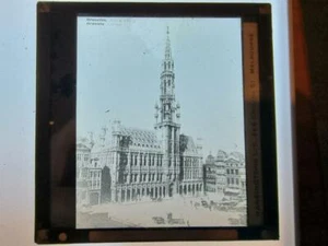 Magic Lantern Slide Late 1800's early 1900's Brussels City hall - Imagen 1 de 1