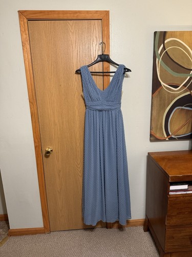 Maxi abito Lulus blu ardesia punto svizzero senza maniche collo a V scollo a V In perfette condizioni