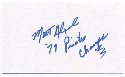 Matt Alexander Signed 3x5 Index Card Autographed Signature Pittsburgh Pirates  - Image 1 of 2