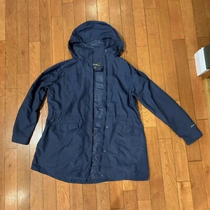Eddie Bauer Women’s 2X Trench Ventilated Full Zip Rain Jacket Navy Blue Storm - Picture 1 of 7