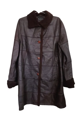 Chaqueta Abrigo Bod & Christensen Mujer Rancher M Marrón Oscuro 100% Piel de Oveja Cuero Foto 1 de 4