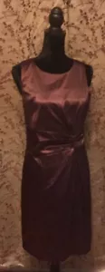 Tahari Satin Wine Color Midi Dress - Picture 1 of 2