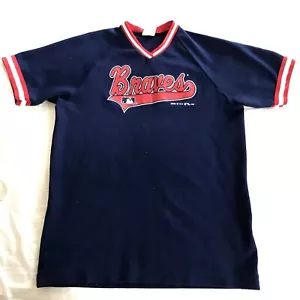 MLB BRAVES Bicicleta Azul Marino Jersey XL (42” Pecho) Atlanta Béisbol De Colección #21 - Imagen 1 de 6