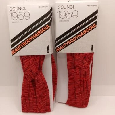 Scunci Headwraps, RED Heathered 2ct made in italy - Image 1 of 3