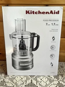 KitchenAid 7 Cup Food Processor Plus Silver 1.7 Liters KFP0719CU NIB - Picture 1 of 7